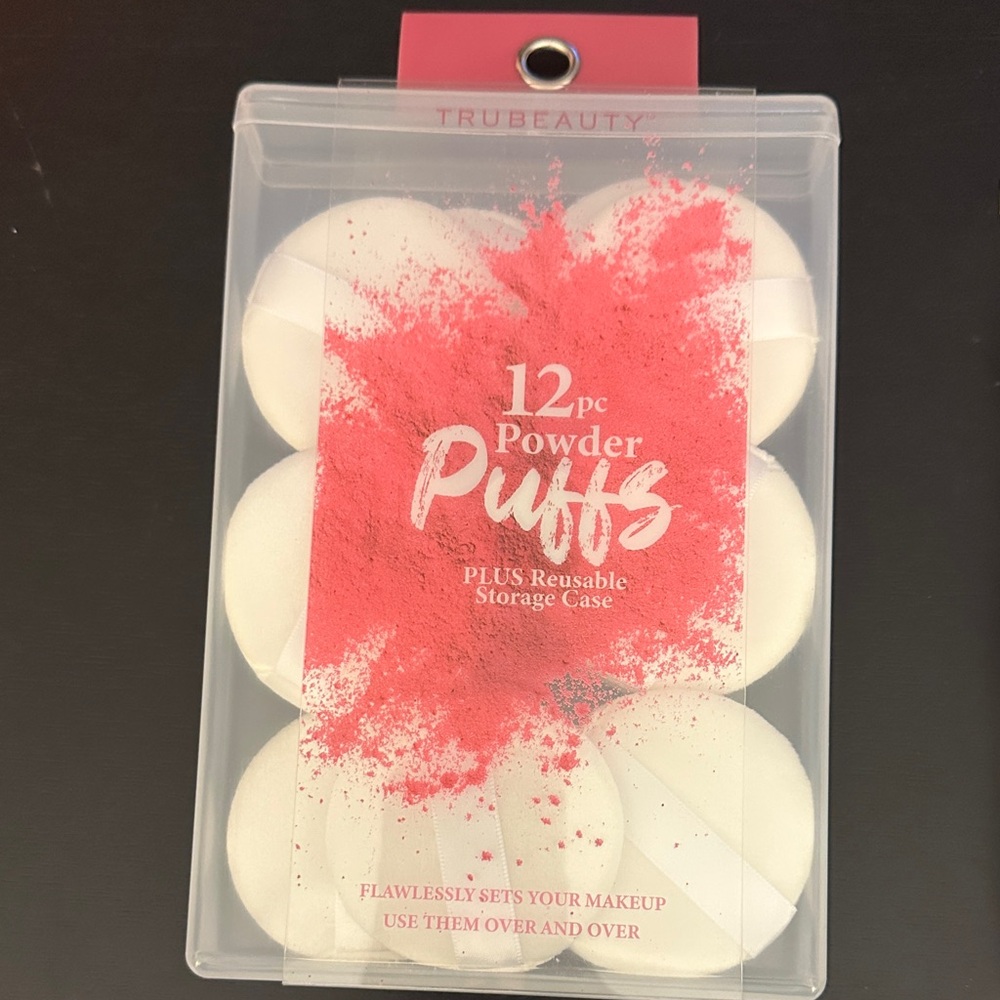 TruBeauty White Powder Puffs - 12pc Reusable Makeup Sponges